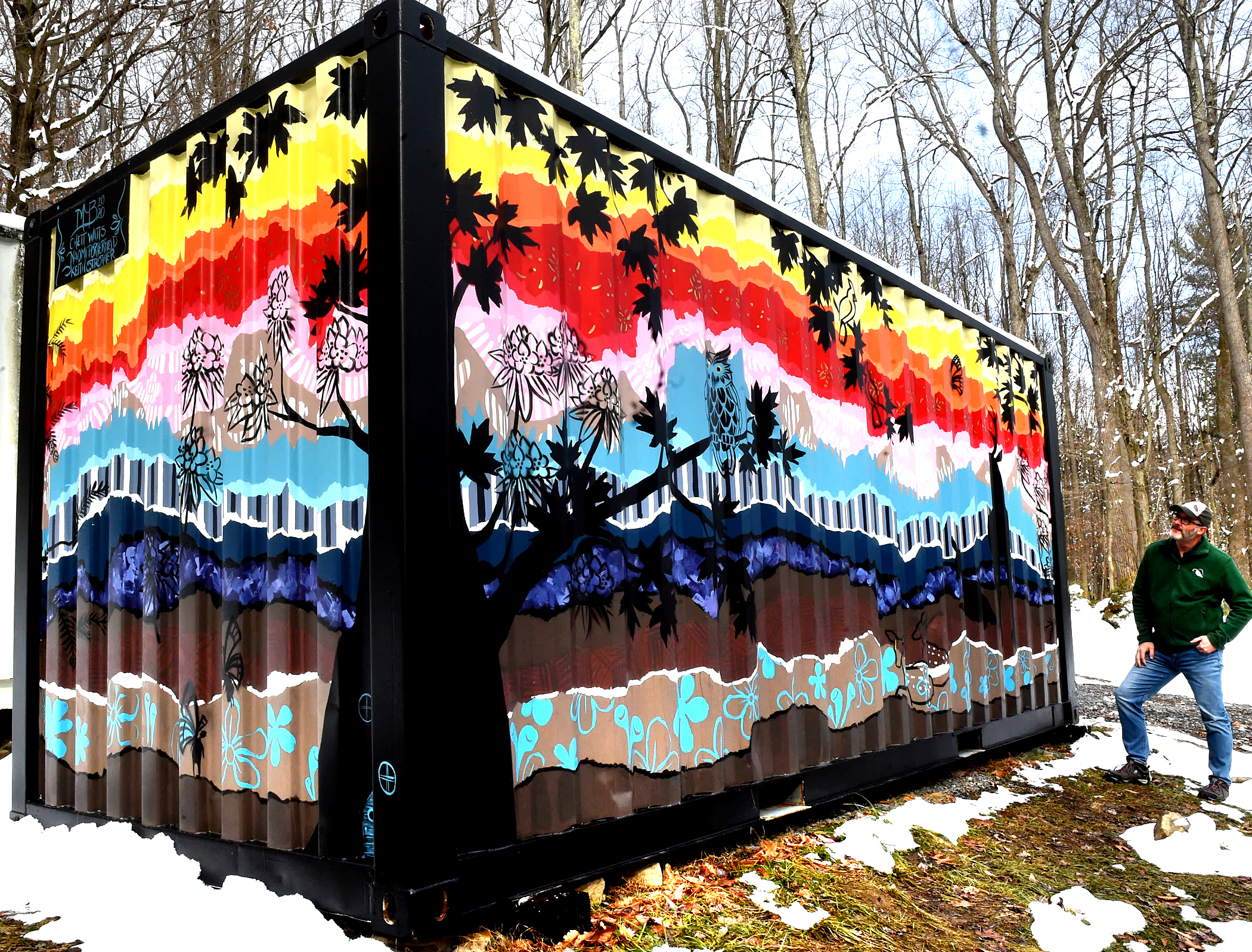 Painter turns shipping container into public art